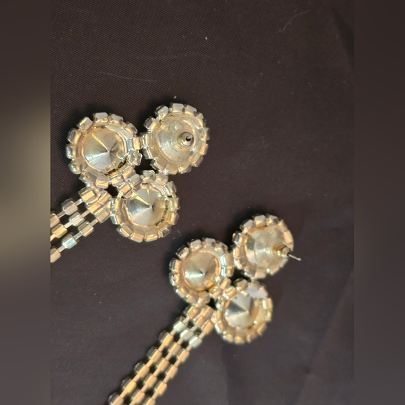 Clear Rhinestone Long Drop Earrings – Dramatic Statement Sparkle - Picture 10 of 11